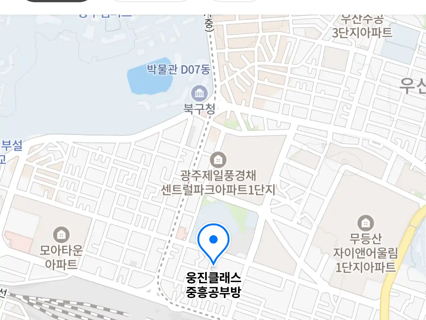 웅진클래스 중흥공부방 위치