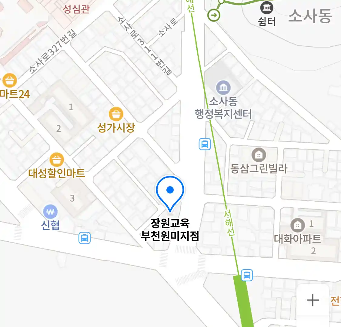 장원교육 부천원미지점 지도