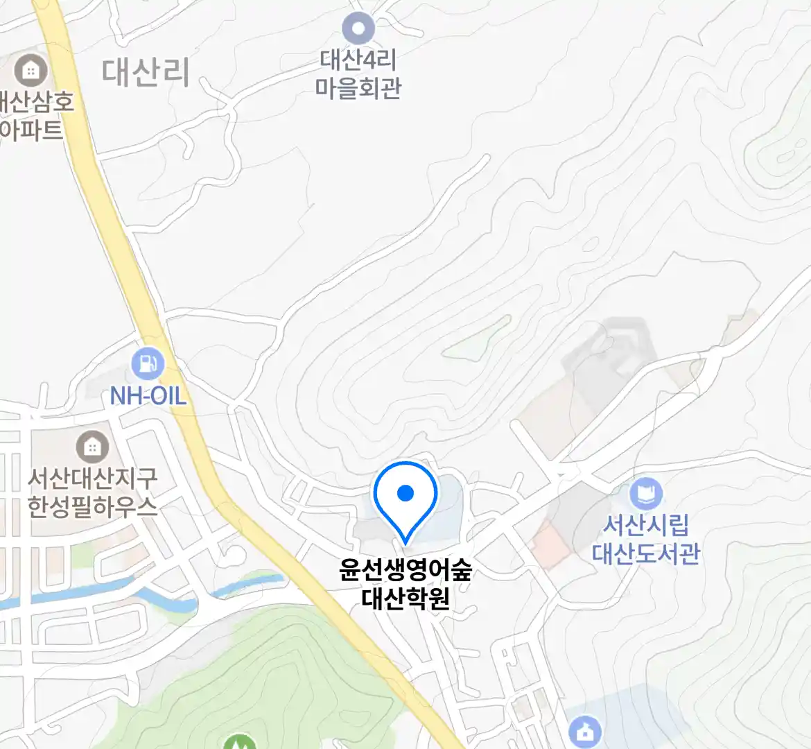 윤선생영어숲 대산학원 위치