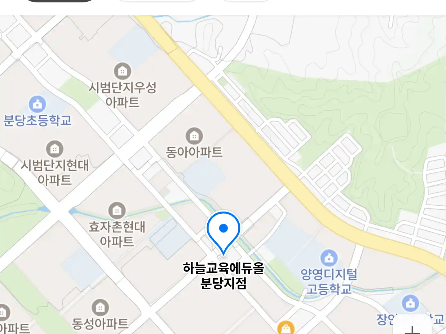 하늘교육에듀올 분당지점 위치