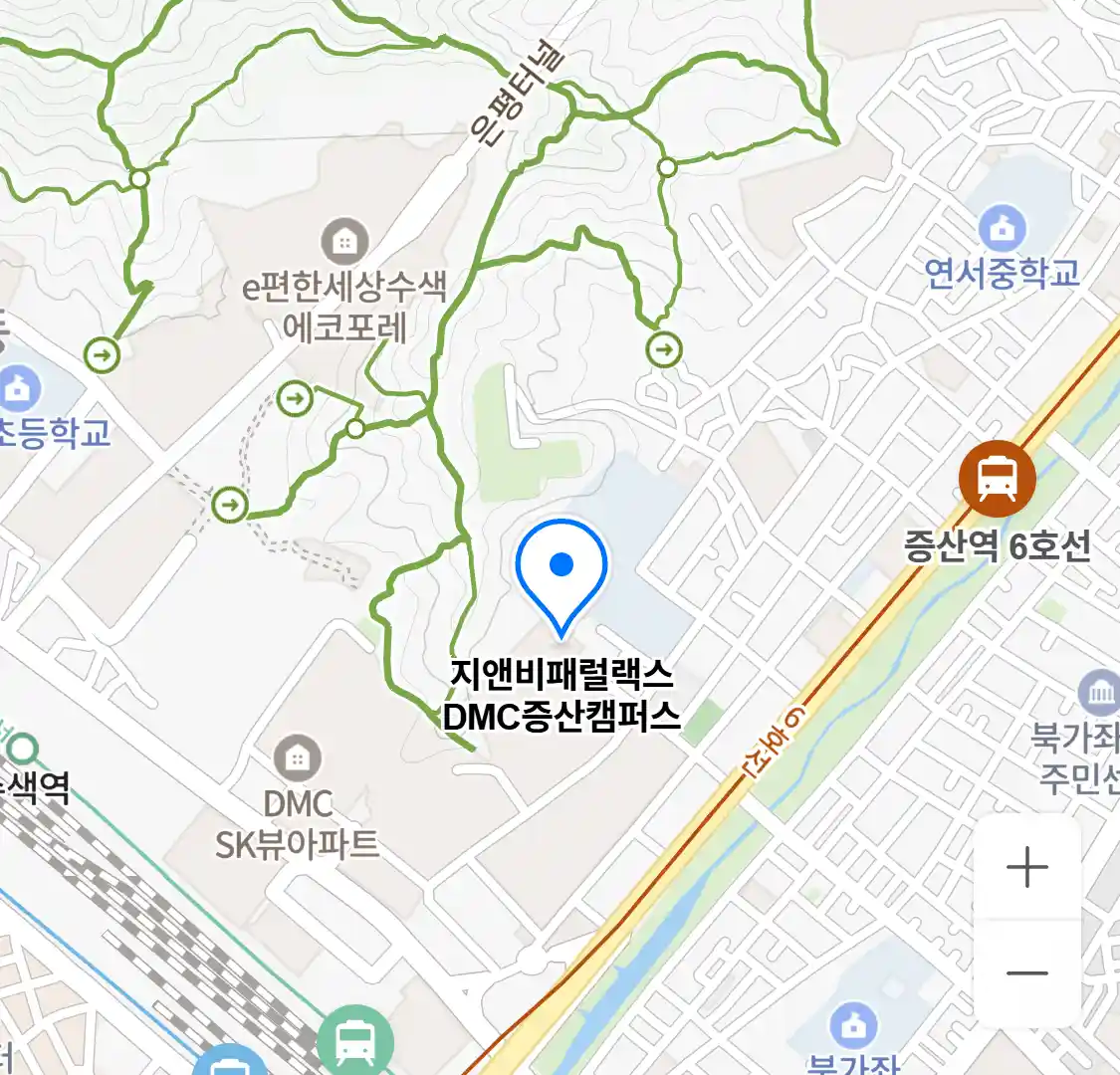 지앤비패럴랙스 DMC증산캠퍼스 위치