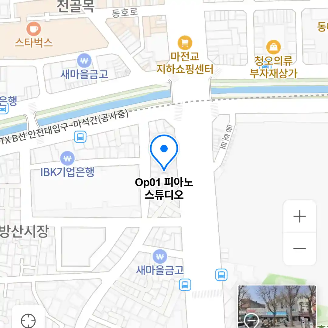 Op01 피아노 스튜디오 위치