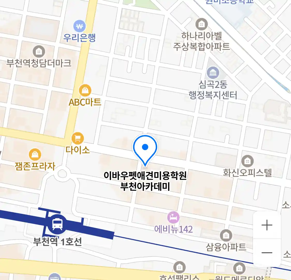 이바우펫애견미용학원 부천아카데미 위치